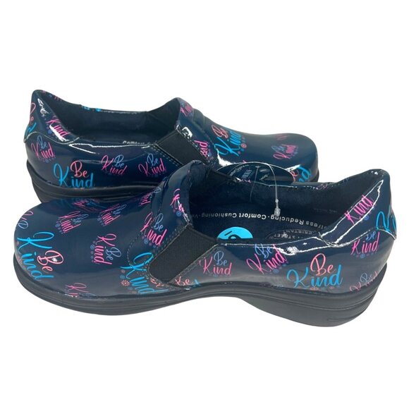 Easy Works By Easy Street Slip-Resistant "Be Kind" Clogs Shoes Navy & Pink 6W - Picture 9 of 14